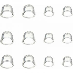 Lot de 12 pompes à poire d'amorçage blanches, coupelles d'huile de carburateur transparentes de 19 mm et 22 mm pour débroussailleuse, taille-haie, scie à essence, ventilateur. - Neuf