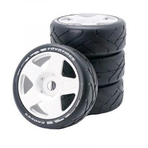 103mm 1/8 échelle RC Off Road Buggy Pneus Roue 17mm Hex,Blanc - Neuf