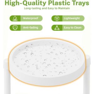 KALANKA-Support pliable à 5 niveaux pour plantes d'intérieur et d'extérieur avec plateau en plastique, étagère d'angle pour fleurs, étagère en métal pour orchidée, terrasse, porche, salon, jardin - Neuf