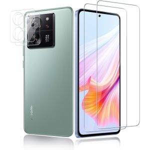 Sjzg-Lot De 2 Films De Protection D'&eacute;cran En Verre Blind&eacute; Pour Xiaomi 13t/13t Pro Et 2 Films De Protection Pour Appareil Photo, Sensitive Touch, Duret&eacute; 9h, Film De Protection En Verre Blind&eacute; Hd - Neuf