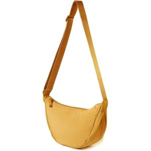 Sac &agrave; bandouli&egrave;re croissant en nylon pour femme et homme-Sac banane &agrave; bandouli&egrave;re l&eacute;ger pour voyage,03-Jaune,Mignon - Neuf