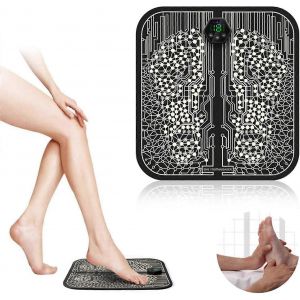 Appareil De Massage &Eacute;lectrique Pour Les Pieds Ems Avec 6 Modes Et 19 Intensit&eacute;s, &Eacute;cran Lcd, Chargement Usb, Tapis Pliable Portable Pour La Maison Et Le Bureau, Stimule La Circulation Sanguine, Lc 2301 - Neuf