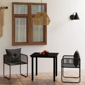 Prolenta Premium - Ensemble &Agrave; Manger De Jardin 3 Pcs Noir - Neuf