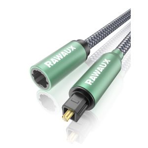 Câble Extension Optique 3m-Câble Optique Audio Toslink Femelle vers Mâle-Cable Extension Fibre Optic Audio Numérique Compatible avec Barre De Son,Smart TV,Home Cinéma (Vert) - Neuf