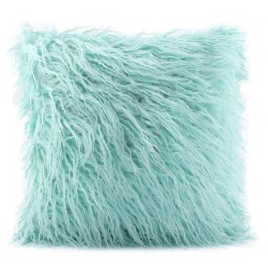 Hjlian Housse De Coussin Decorative En Peluche Douce 45 X 45 Cm, Sans Insert, Bleu Lac, Pour Canape, Voiture, Lit - Neuf