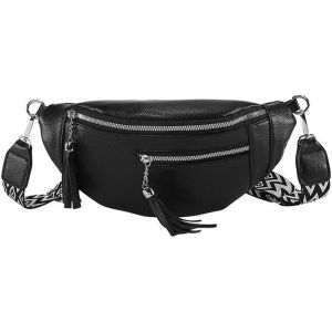 KALANKA-Sac Banane Femme Bandoulière Cuir PU Sac Petit Poches Multiples Avec Sangle Réglable et Amovible Sac a Main Femmes Élégant Tendance Bandoulieres Avec Large Sangle - Neuf