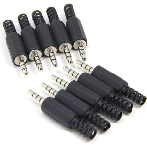 TIANYI-Connecteurs Audio Jack Mâle TRRS 4 Pôles 3.5mm à Souder (10pcs), Connecteur pour Réparation de Casques Audio - Neuf