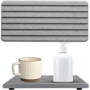 Tianyi-Lot De 2 Tapis D'égouttement Pour Vaisselle - 21 X 10 Cm - Absorbant L'eau - En Pierre - Avec Semelle En Caoutchouc Anti-Saleté - Pour Évier De Cuisine - Neuf