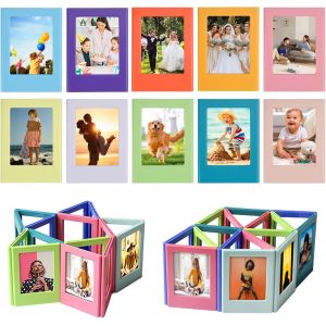 10 Pièces Cadre Photo Magnetique Frigo 8.8 X 6.5Cm Mini Magnet Photo,3 Pouces Cadre Magnetique,Combinaison Interchangeable Créatifs Mini Poche Magnétique Cadres Photopour Le Bricolage Photo (Coloré - Neuf