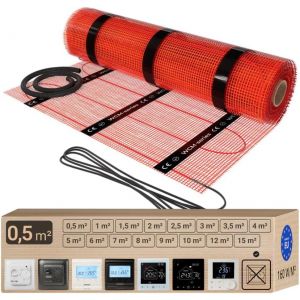 Chauffage Au Sol Électrique 0.5 M² 160 W/M² - Tapis Chauffant Pour Stratifié, Vinyle Et Carrelage - Kit Sans Thermostat, Compatible Avec Tous Les Régulateurs Et Systèmes Smart Home - Neuf