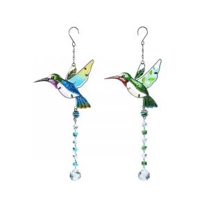 Attrape-Soleil Colibri En Strass - Lot De 2, Pendentif En Cristal Pour Refl&eacute;ter La Lumi&egrave;re Du Soleil Et Cr&eacute;er Un Arc-En-Ciel - Neuf