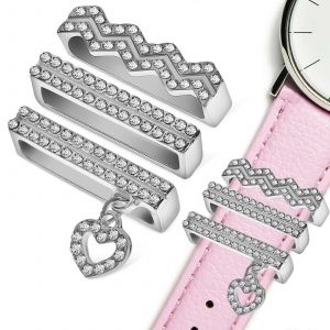 3 Pcs Montre Bande Charmes Avec Bling Anneaux Montre Bande Bague Bijoux Bracelet De Montre Accessoires - Neuf