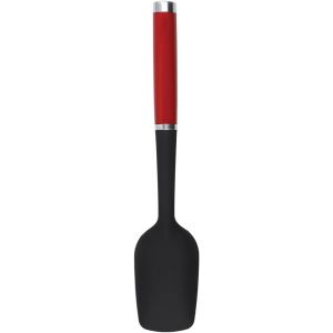Kalanka-- Spatule De Cuisine Plate En Silicone Et Inox, T&ecirc;te Souple R&eacute;sistante &Agrave; La Chaleur - Couleur Rouge Cerise - Neuf