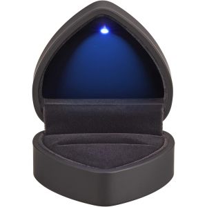 (Noir) 1pc Coeur En Forme De Boîte De Cadeau Avec La Lumière De Led, De Velours, Boîte À Bijoux Avec De La Lumière, Affichage De Bijoux, Boîte De Mariage, De L'engagement, De La Proposition, Anniversaire Et Anniversaire - Neuf