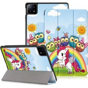 Etui Coque Housse De Protection Pour Xiaomi Mi Pad 6/Mi Pad 6 Pro 11 Pouces Tablette 2023 Tri-Fold Smart Folio Tablet Case With Auto Wake, Poney Coloré - Neuf
