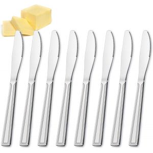 Oayew-Couteau De Table 16 Pi&egrave;ces, Couteau A Beurre En Acier Inoxydable 16 Pi&egrave;ces (22.5cm, 8.8594 Inch), Couteaux De Menu Pour Les R&eacute;unions De Famille Au Restaurant, Lavable Au Lave-Vaisselle - Neuf