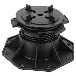 Plot autonivelant pour terrasse dalle 75-145 mm 0-5% pente PP noir 10 pi&egrave;ces - Neuf