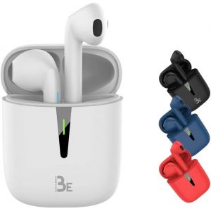 AYU-Pop Bluetooth 5.1 TWS - Casque stéréo 3D HD sans Fil, Autonomie de Batterie 12H, boîtier de Charge LED, Facile à connecter, Micro intégré, léger et Confortable pour iPhone/Android (Blanc) - Neuf