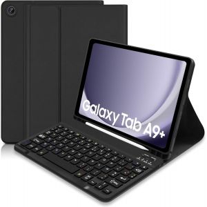 JGD-Coque Clavier pour Samsung Galaxy Tab A9+ 2023 11 Pouces (SM-X210/X216/X218), AZERTY Fran&ccedil;ais &Eacute;tui Clavier Magn&eacute;tique Bluetooth sans Fil Etui Housse avec Pen Holder pour Samsung Tab A9 Plus-Noir - Neuf