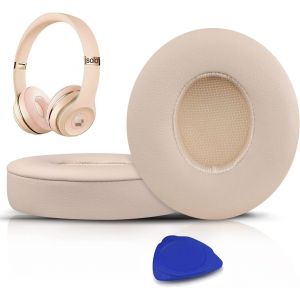 LORANKA-&reg; Coussinets d'oreille, Oreillettes de Remplacement pour Beats Solo 2 & Solo 3 sans Fil Casque Supra-auriculaire, Cache-Oreilles Couverts en Cuir prot&eacute;ine, supression de Bruit Mousse &agrave; m&eacute;moir - Neuf