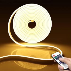 Ersan-5v Usb N&eacute;on Led Bande, 2m Warmweis&szlig; N&eacute;on Led Bande Lumi&egrave;re Avec T&eacute;l&eacute;commande Dimmable Pour Armoire, Vitrines, Regal, &Eacute;tag&egrave;res, Eclairage Acoustikpaneele - Neuf