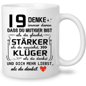 Eryi-Tasse Personnalisée 19e Anniversaire Cadeaux Pour Femmes Hommes Cadeaux D'anniversaire Pour Elle Lui Tasse À Café Avec Dicton Inspirant Tasse Arc-En-Ciel Cadeaux Céramique 350 Ml (19) - Neuf