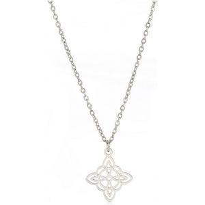 Kal-Collier N?ud De Sorcière Pour Femme En Acier Inoxydable Avec Pendentif N?ud Celtique Irlandais À 4 Pointes - Neuf