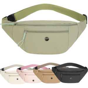 SJZG-Sac Banane L&eacute;ger Pour Voyage, Sport, Randonn&eacute;e, Sacs Banane &Eacute;l&eacute;gants Pour Femme Et Homme R&eacute;sistant &Agrave; L'Eau Avec Ceinture R&eacute;glable, Vert, Taille Unique, Loisirs - Neuf