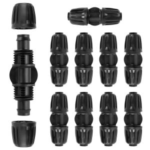 Micro Drip T - Lot de 10 raccords en T - En plastique - Avec ardillon - Pour arrosage de jardin - Raccord en T - Convient aux tuyaux ID de 13 mm - Neuf