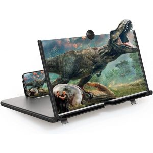 MDY-16'' Loupe Portable Telephone,3D Amplificateur D'écran Support de Téléphone Agrandisseur Ecran pour Téléphone Intelligent Loupe Adapté pour Regarder des Vidéos sur Tous Les Smartphones - Neuf