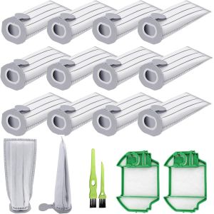 Lot De 12 Aspirateurs Pour Vorwerk Folletto Vk7 Fp7 + 2 Filtres Moteur + 2 Brosses À Dents, Filtres À Haute Efficacité, Faciles À Remplacer, Prolongent La Durée De Vie De L'Aspirat[SSE7111012] - Neuf