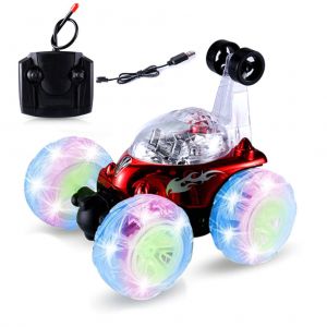 Voiture Telecommandee Pour Enfants, Jouet Rotatif A 360¡Ã, Cascade, Course, Lumieres Led, Musique, Chenille, Cadeau Pour Garcons Et Filles - Neuf