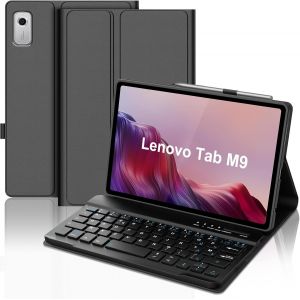 Coque Clavier Pour Lenovo Tab M9 9"", Azerty Français Housse Clavier Bluetooth Magnétique Détachable Avec Porte Crayon Pour Tablette Lenovo Tab M9 9 Pouces 2023(Tb-310fu), Noir - Neuf