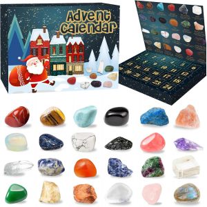JEXNOVASHOP-Calendrier de l'Avent 2025, 24 jours de pierres pr&eacute;cieuses, min&eacute;raux, calendrier de No&euml;l, cristaux, pierres pr&eacute;cieuses, cadeaux de No&euml;l - Neuf