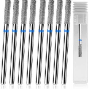 Nsiecd-Lot De 8 Forets Pour Le Nettoyage Des Cuticules, Foret &Agrave; Cuticules Embout Ponceuse Ongles Cuticule En Forme De Colonne Diamant&eacute;e Pour Le Nettoyage Des Cuticules,Manicure Pedicure Polishing Kit - Neuf