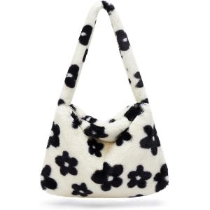 CAUC-KALIDI - Sac &agrave; main en peluche avec fermeture &eacute;clair - Mignon et moelleux - Pour femme et fille - Neuf