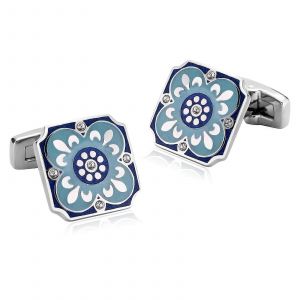 Boutons De Manchette De Mariage, Boutons De Manchette Carr&iquest;&iquest;S En Acier Inoxydable Bleu, Cadeau De Mariage Pour Le Mari&iquest;&iquest;, 1,8 X 1,8 Cm - Neuf
