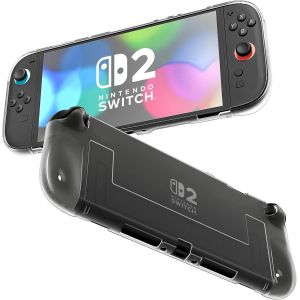 Gjfty-Coque Compatible Avec Nintendo Switch 2, Coque Transparente Compatible Avec Nintendo Switch 2 Avec 6 Grips Pour Les Pouces, Coque De Protection En Tpu Pour Switch 2, Design Ergonomique - Neuf