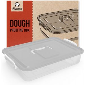 JEXNOVASHOP-Bo&icirc;tes de Fermentation pour Pizza et Pain - Bac &agrave; P&acirc;tons Empilables Boules de P&acirc;te avec Couvercles de Conservation et Poign&eacute;e de transport (Gris, 35,6 x 27,9 cm) - Neuf