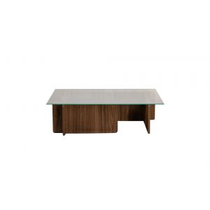 Table basse en bois "Flavio" - 105 x 65 x 30 cm - Noyer - Neuf