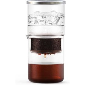 Cold Brew Dripper Machine &agrave; caf&eacute; 2 en 1, cafeti&egrave;re pour caf&eacute; et th&eacute; infus&eacute; &agrave; froid, 300 ml, cafeti&egrave;re pour extraction &agrave; froid transparente - Neuf