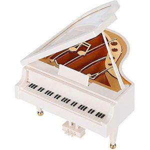 Piano Blanc Ornement Piano, Bo&icirc;te &Agrave; Musique Mini Piano De Table Ornement Bo&icirc;tes &Agrave; Musique Cadeau Pour No&euml;l, Anniversaire - Neuf