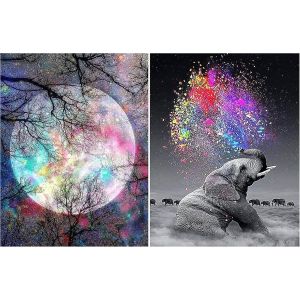 les parties de la peinture, du diamant, de l'éléphant et de la lune - Neuf