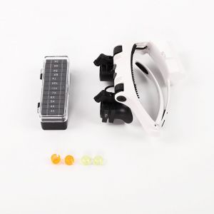 Loupe serre-tête avec éclairage LED, support de tête multifonction à LED avec loupe combinée 21 LED et lentille remplaçable - Neuf