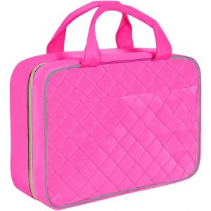 nzqaf-Trousse de Toilette Voyage Femme et Homme,Grande Capacité Sac de Toilette Makeup Trousse de Maquillage Sac Cosmétique Organisateur avec Crochet (Rose Grande Trousse de Maquillage, Grande) - Neuf
