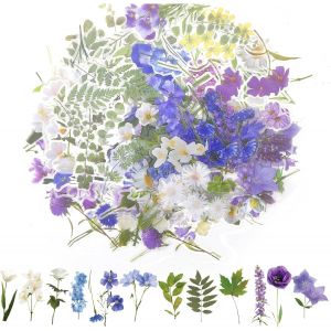 Lot De 12 Autocollants En Pet - Pour Album Photo - Autocollants Esth&eacute;tiques Pour Album Photo - Fleurs - Imperm&eacute;ables - Pour Journal, Accessoires De Scrapbooking, Carnets De Notes, Valises - Neuf