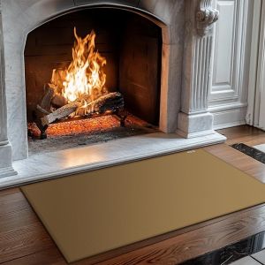 Tapis de chemin&eacute;e ignifug&eacute;,Tapis de Protection des po&ecirc;les,Anti feu chemin&eacute;e,&agrave; la Chaleur,antiadh&eacute;sif,pour barbecues,patios (Marron,105 x 60 cm) - Neuf