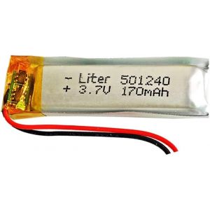 Batterie 501240 LiPo 3.7V 170mAh 0.629Wh 1S 5C Liter Energy Battery pour l'électronique Rechargeable Téléphone Portable Smartwatch GPS-Ne Convient Pas à la Radiocommande 42x12x5mm (170mAh|501240) - Neuf