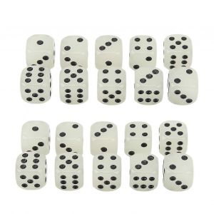 Lot De 20 Grands Dés Lumineux Cubes Avec Pointes Noires Pour Jeux De Table De Bar - Neuf