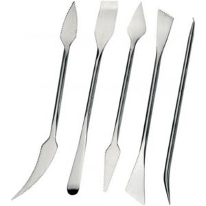 5Pcs Outil de Raclage de la Poterie de Fournitures de Fabrication de Poterie Outils d'Argile Outils de Sculpture en Acier - Neuf